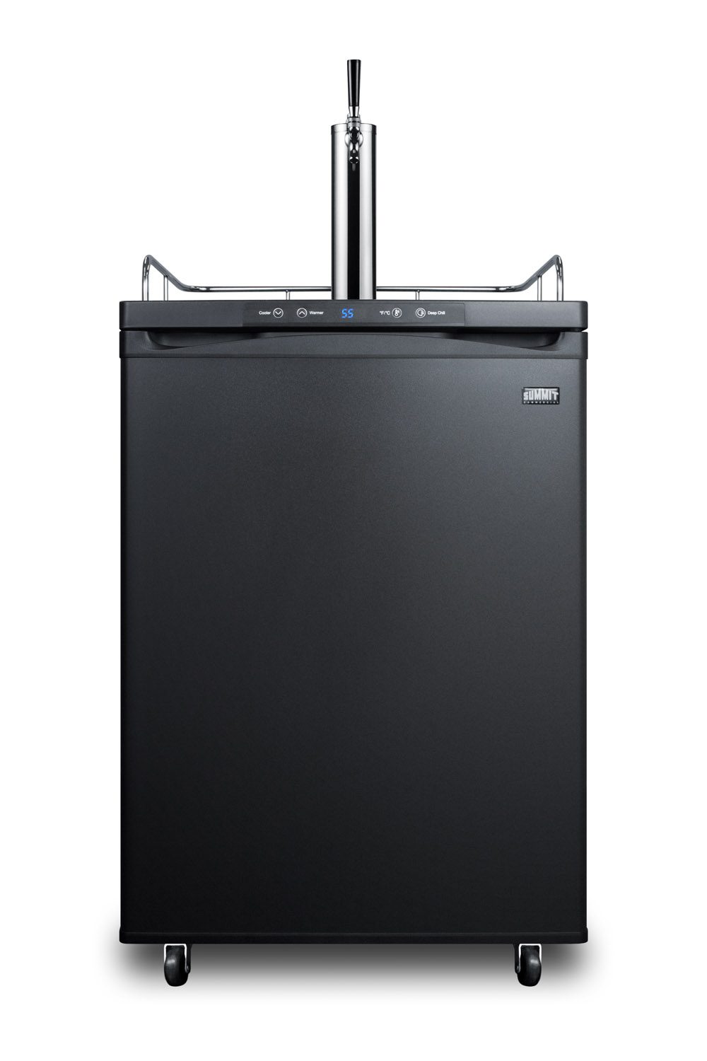 Cold brew coffee dispenser in black, with a complete stainless steel tap kit and nitrogen tank included